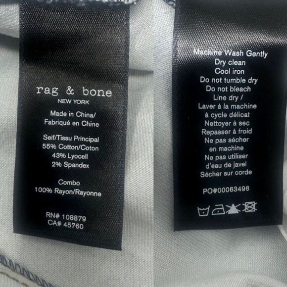 RAG & BONE Jeans MIRAMAR NWT Stretch Nina Cigarette Byron Printed Cotton Size 24 - Picture 11 of 13
